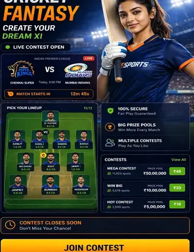 Come (Come Com) fantasy cricket & matchday visual 3